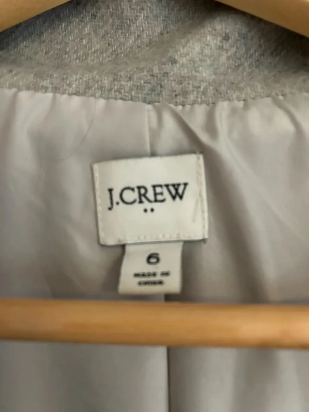 J. Crew Light Gray Wool-Blend Stand Collar City Coat - Picture 4 of 4